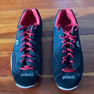 Men’s size 10 Piloti driving shoes. Black and red. Narrow toe box.